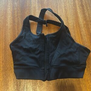 Athleta Black Zip Up Sports Bra
